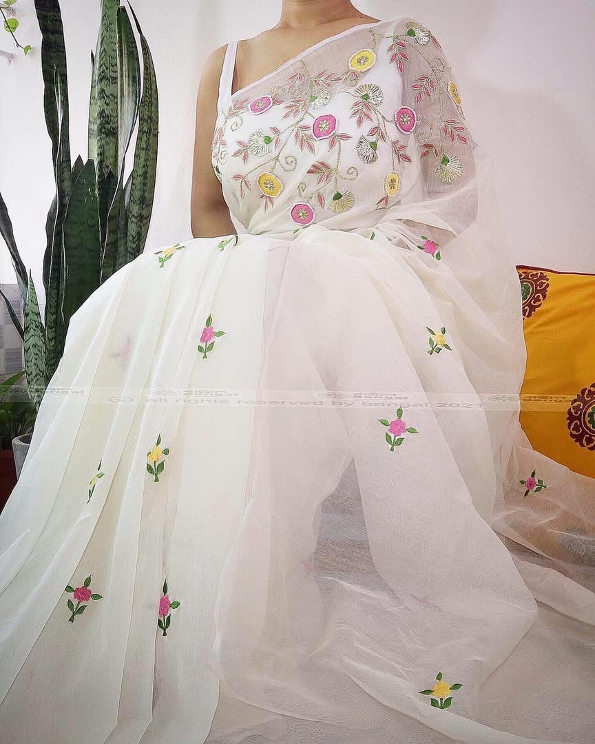 Cosmos half silk sharee