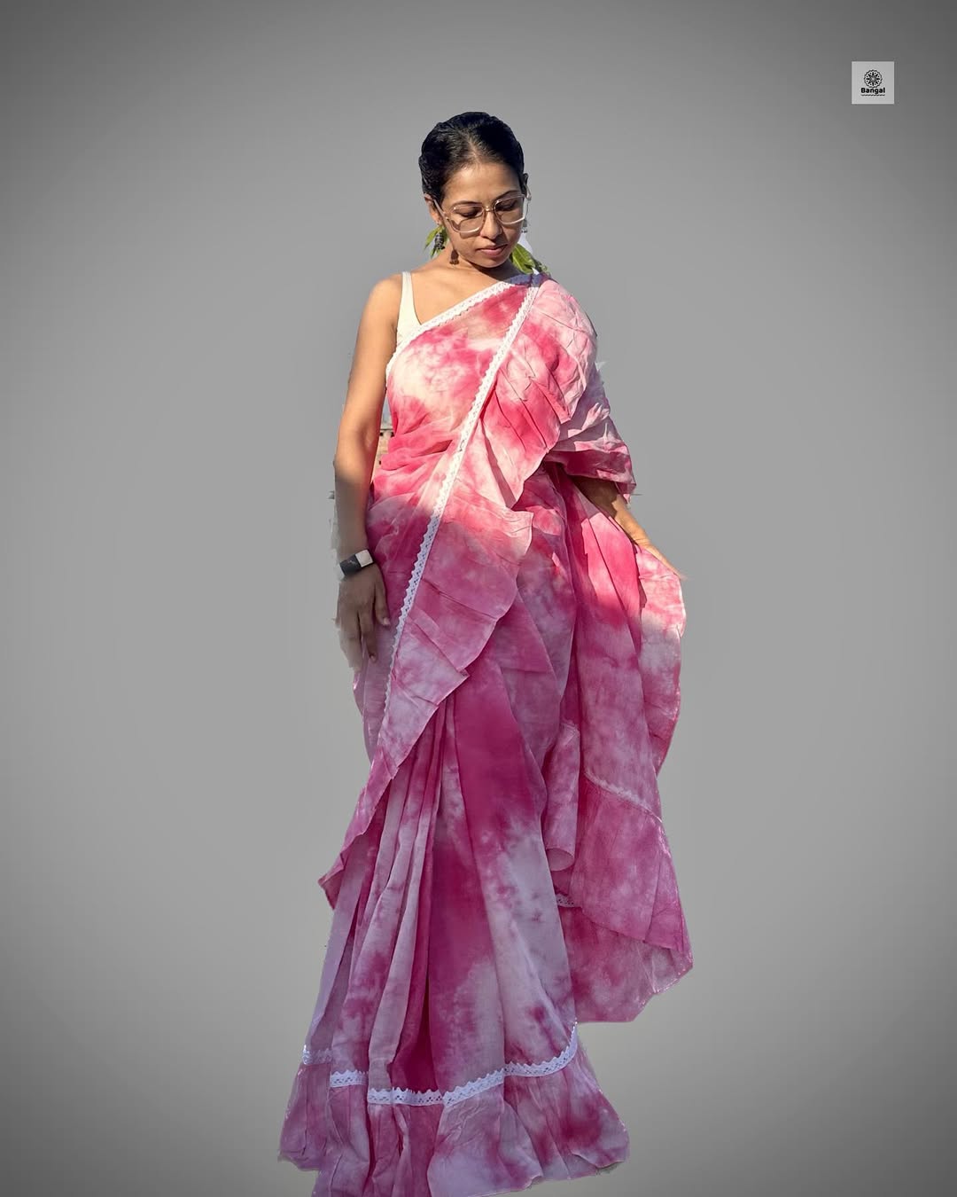 Tiedyed frill sharee