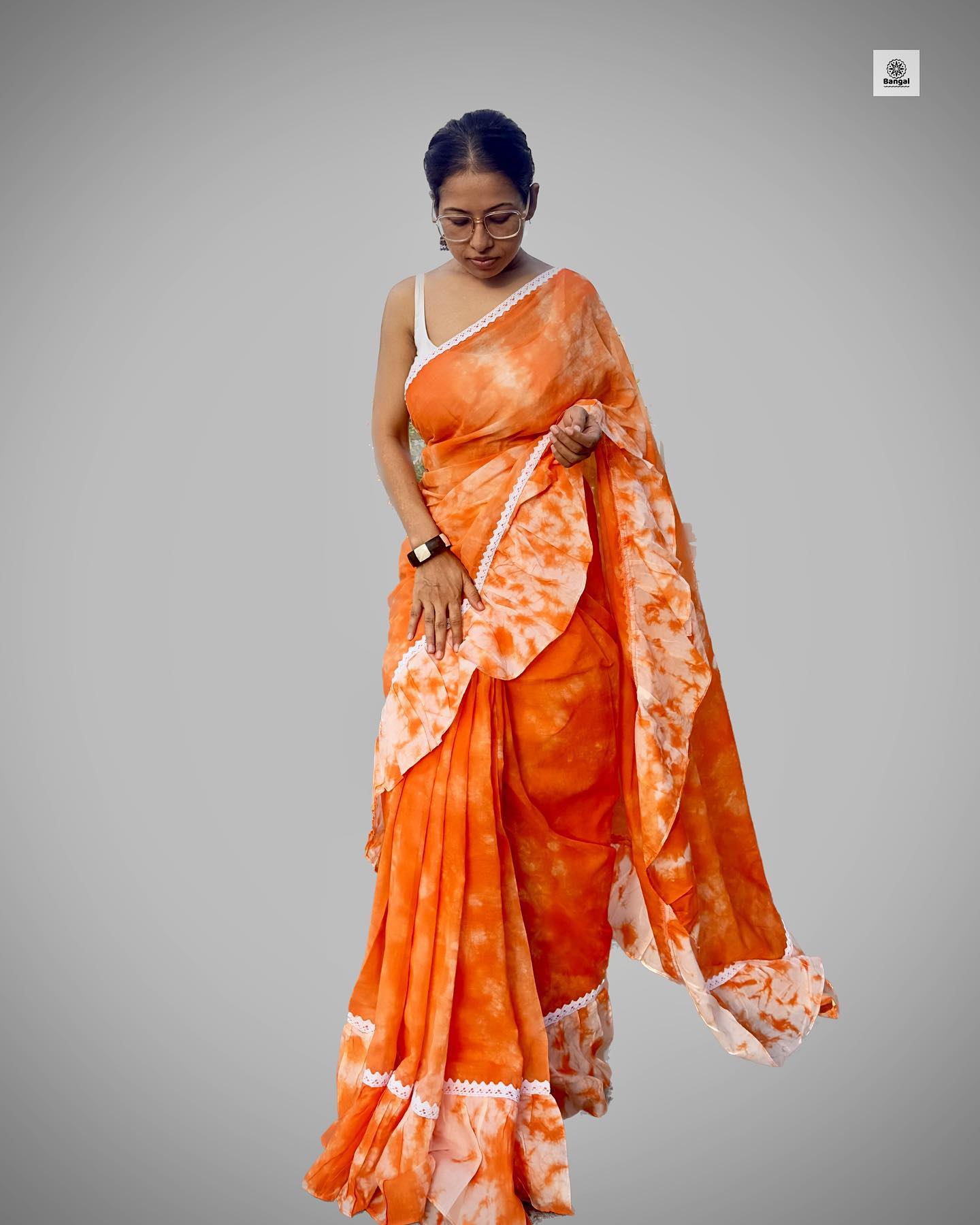 Tiedyed frill sharee