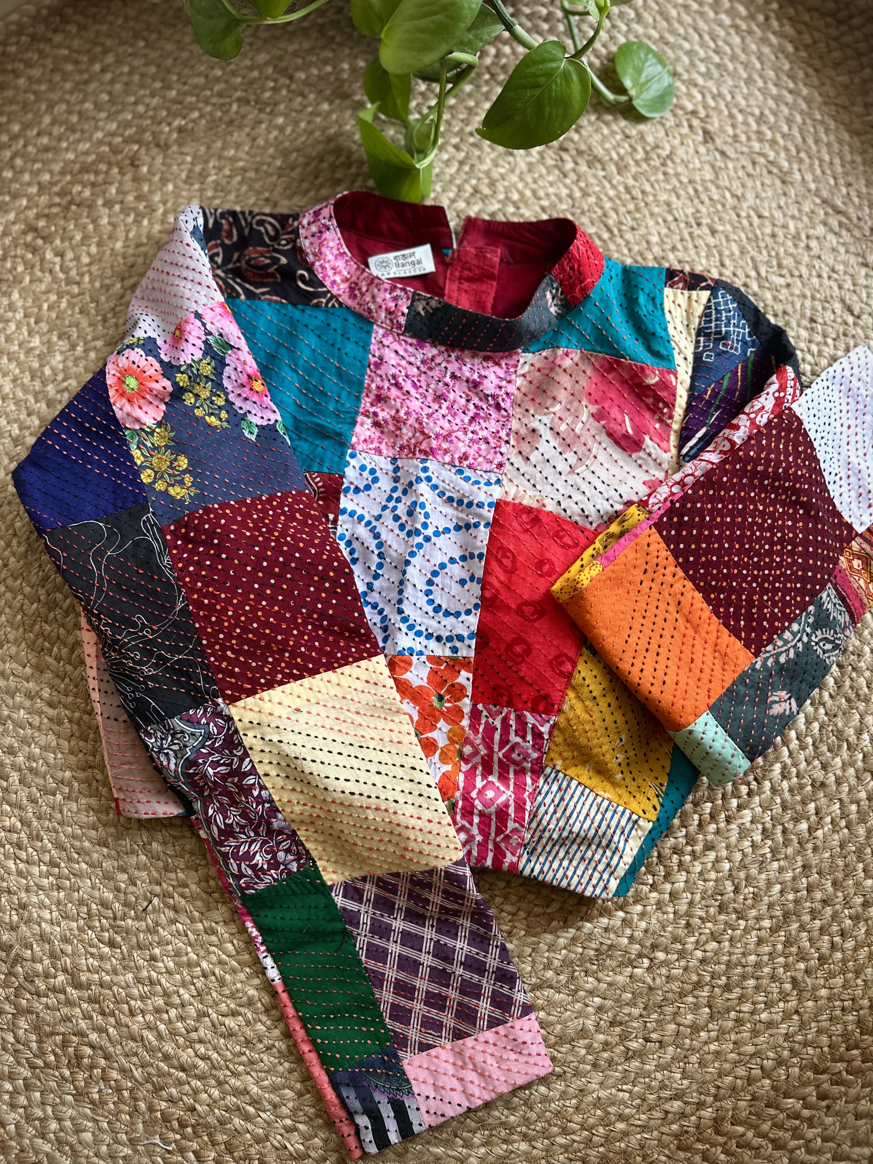 patchwork kantha blouse